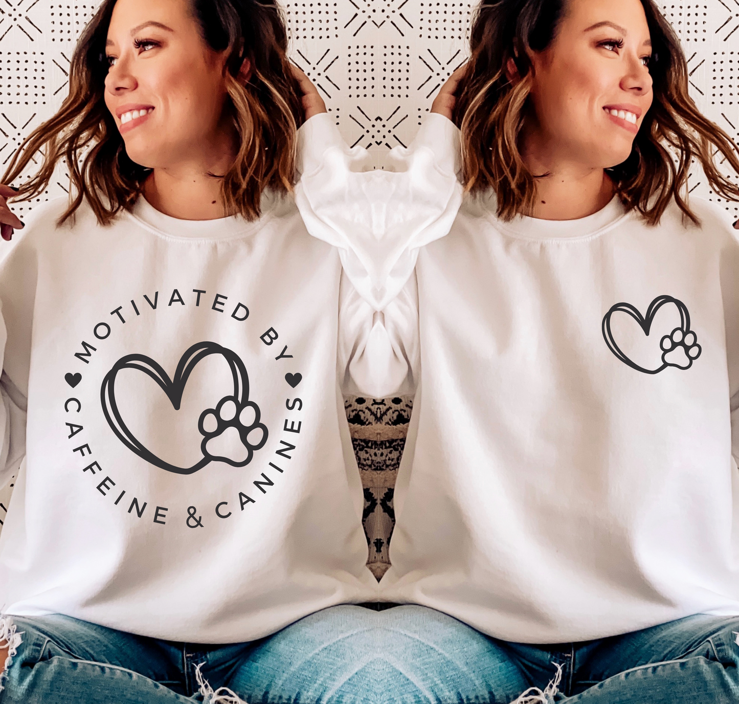 Motivated by Caffeine and Canines SVG PNG Bundle, Dog Mom svg