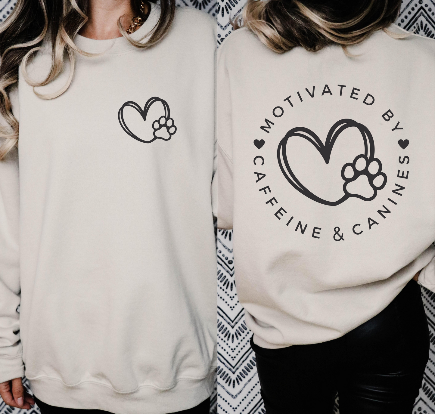 Motivated by Caffeine and Canines SVG PNG Bundle, Dog Mom svg