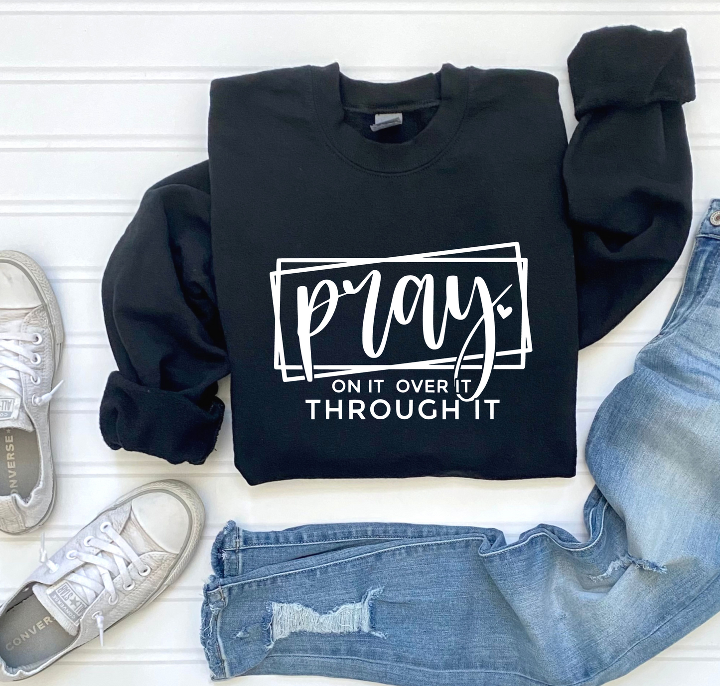 Pray On It Over It Through It SVG PNG, Religious svg, Christian svg, Faith svg, Jesus svg, Bible Verse svg