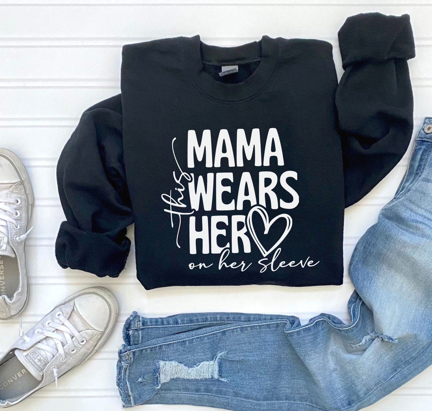 This Mama Wears Her Heart on Her Sleeve SVG PNG, Mom Shirt, Mother's Day SVG