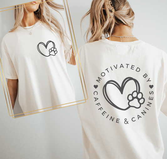 Motivated by Caffeine and Canines SVG PNG Bundle, Dog Mom svg