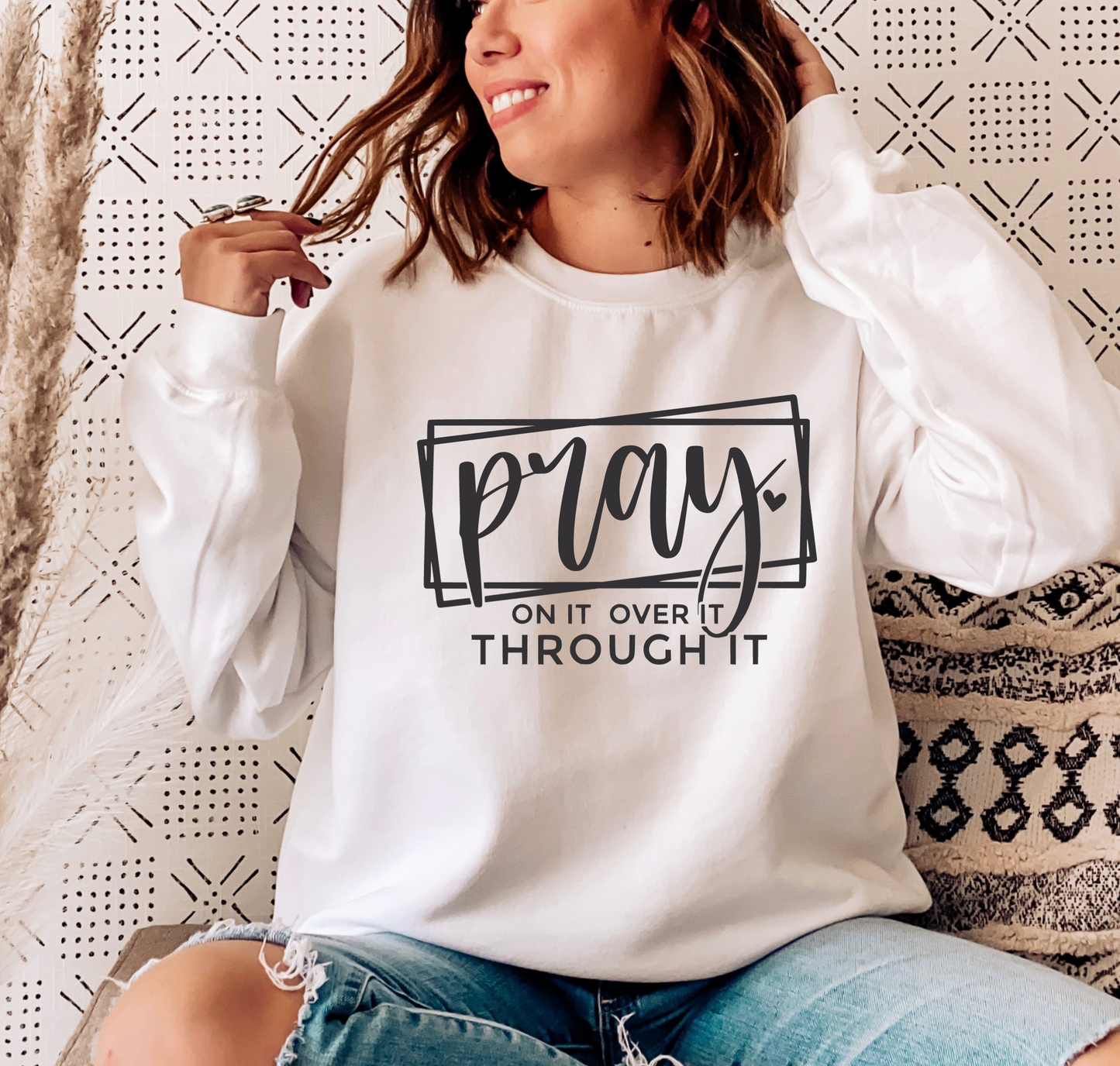 Pray On It Over It Through It SVG PNG, Religious svg, Christian svg, Faith svg, Jesus svg, Bible Verse svg