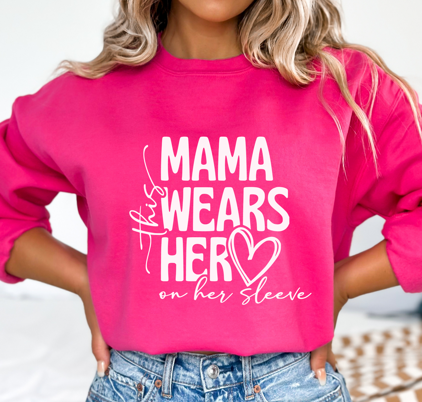 This Mama Wears Her Heart on Her Sleeve SVG PNG, Mom Shirt, Mother's Day SVG