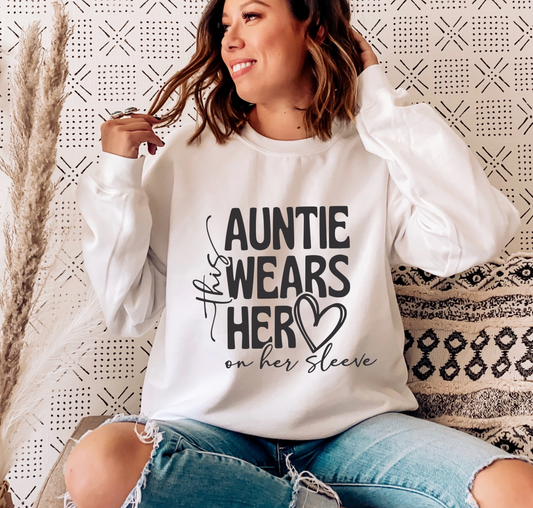 This Auntie Wears Her Heart On Her Sleeve SVG PNG, Aunt svg, Best Aunt Ever svg, Cool Aunt Club svg, Auntie svg, Promoted to Aunt svg